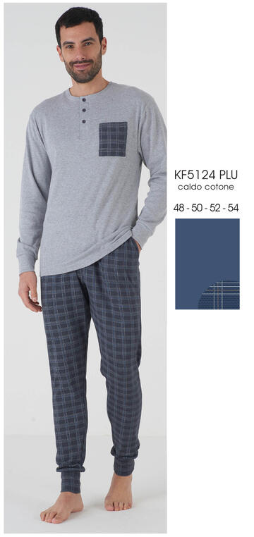 ART. KF5124 PLU- pigiama uomo m/l interlock kf5124 plu - Fratelli Parenti